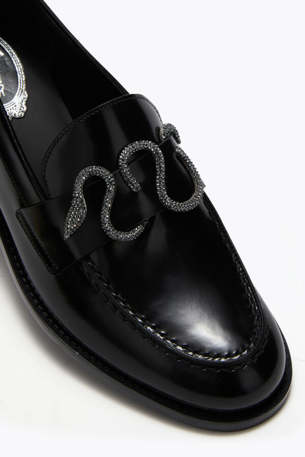 Mocassin Morgana Noir avec Cristal Mat Noir 20