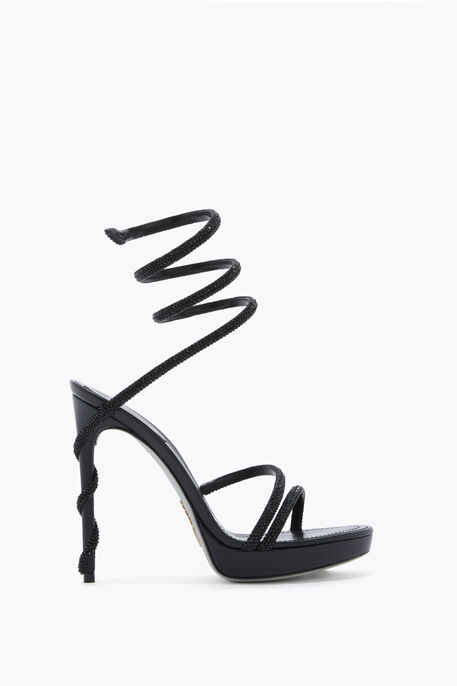 MARGOT BLACK PLATFORM SANDAL 120