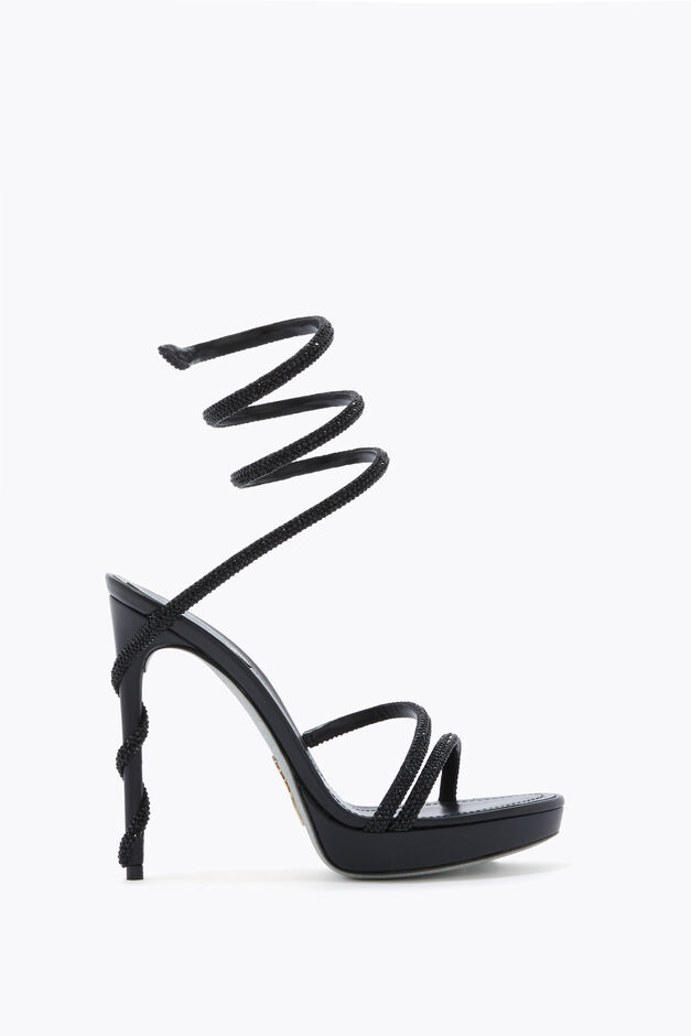 MARGOT BLACK PLATFORM SANDAL 120