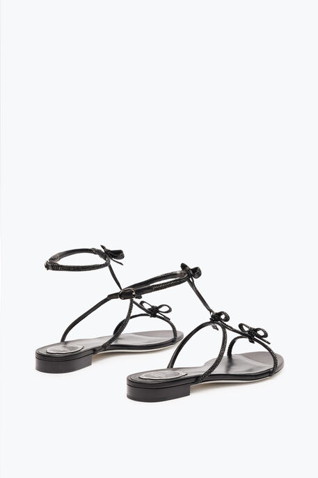CATERINA BLACK FLAT SANDAL 10