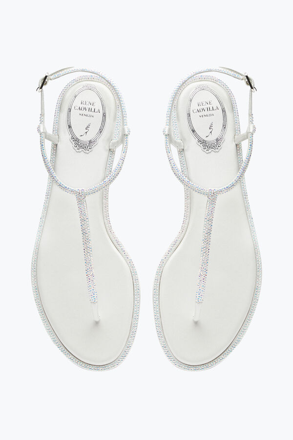 DIANA WHITE SANDAL WITH CRYSTALS 10