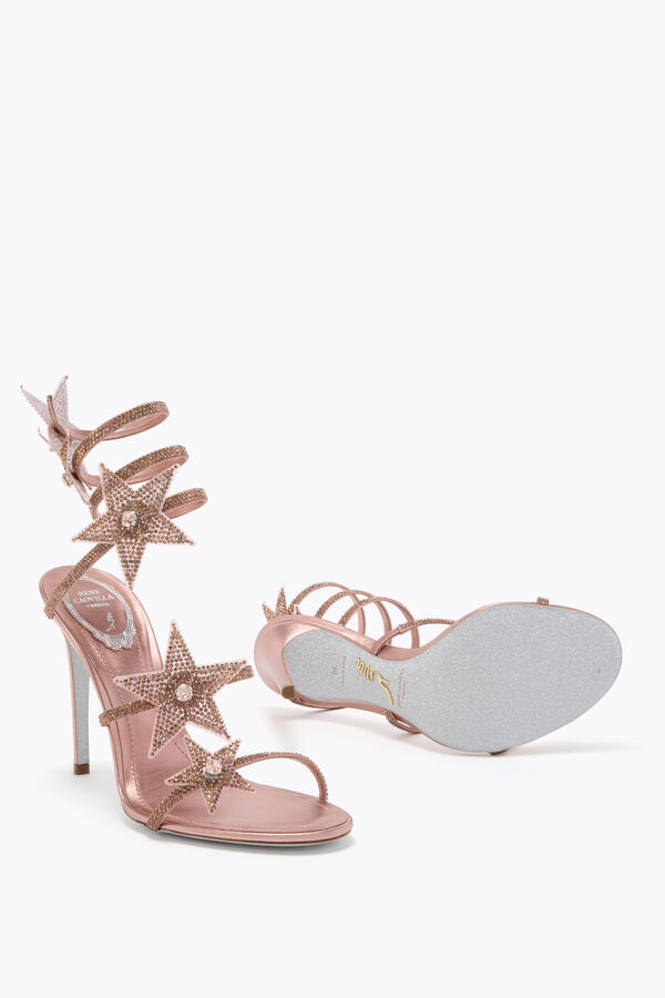 STAR CLEO ROSE GOLD SATIN/STRASS SANDAL
