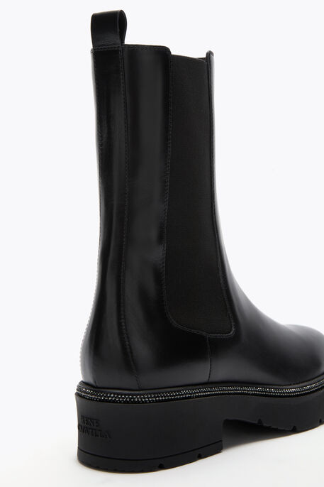 BIKA BLACK ANKLE BOOT WITH CRYSTALS 50 BIKA BLACK ANKLE BOOT WITH CRYSTALS 50
