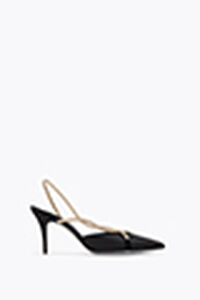 BRAID BLACK AND GOLD SLINGBACK 80