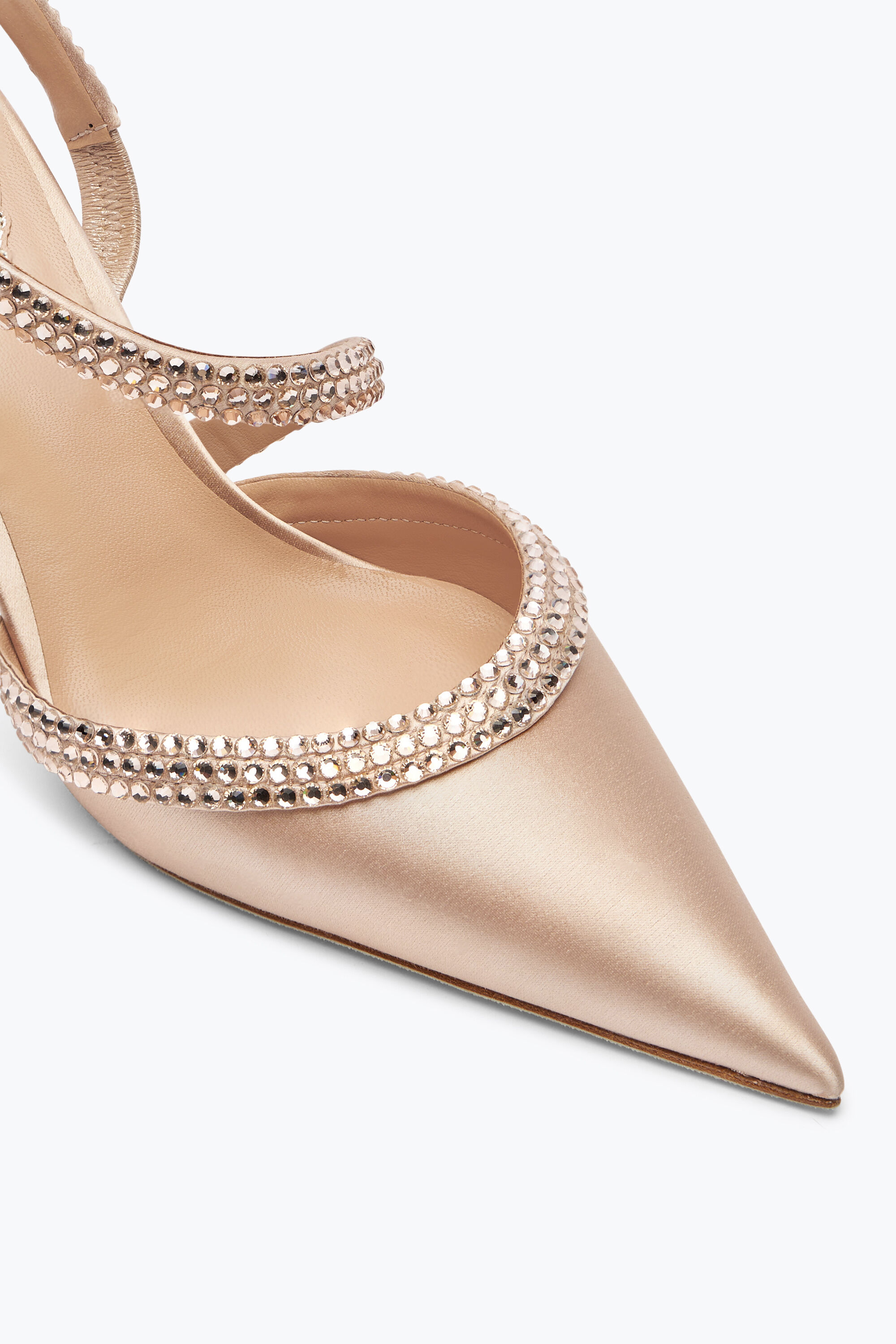Jeweled Lisa Nude Slingback With Crystals 80 | Rene Caovilla®