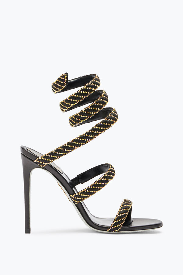 Cleo Sandal In Satin Black  105