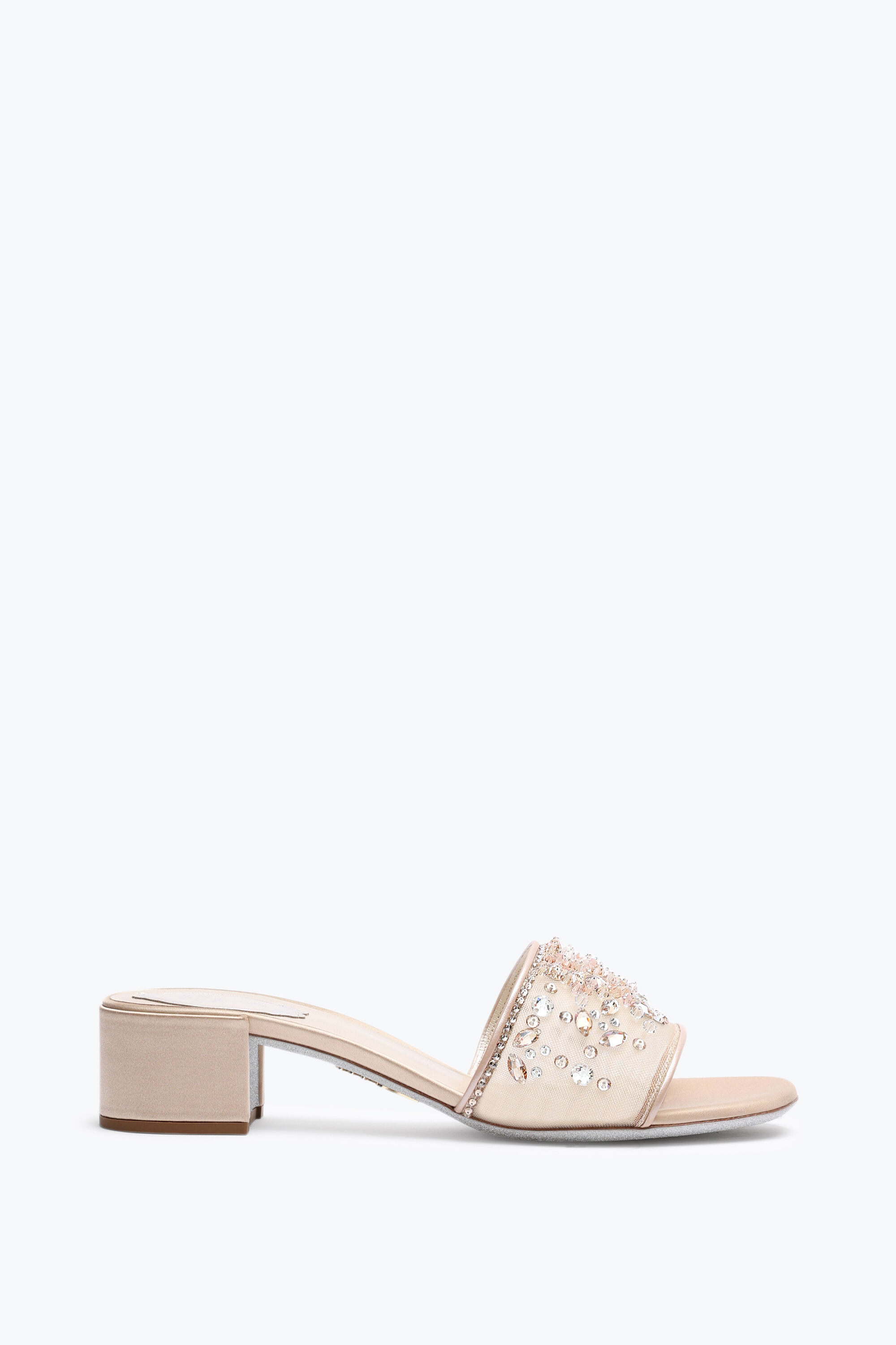 Jeweled Cinderella Nude Slider Sandal 40 | Rene Caovilla®