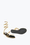Cleo 黑色和金色平底涼鞋 10