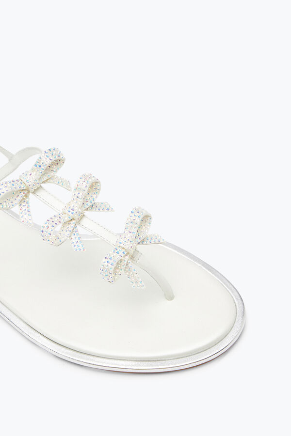 Caterina White Thong Sandal 10