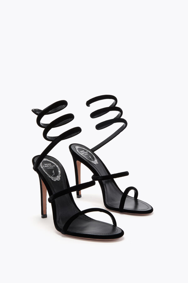 CLEO BLACK VELVET SANDAL 105