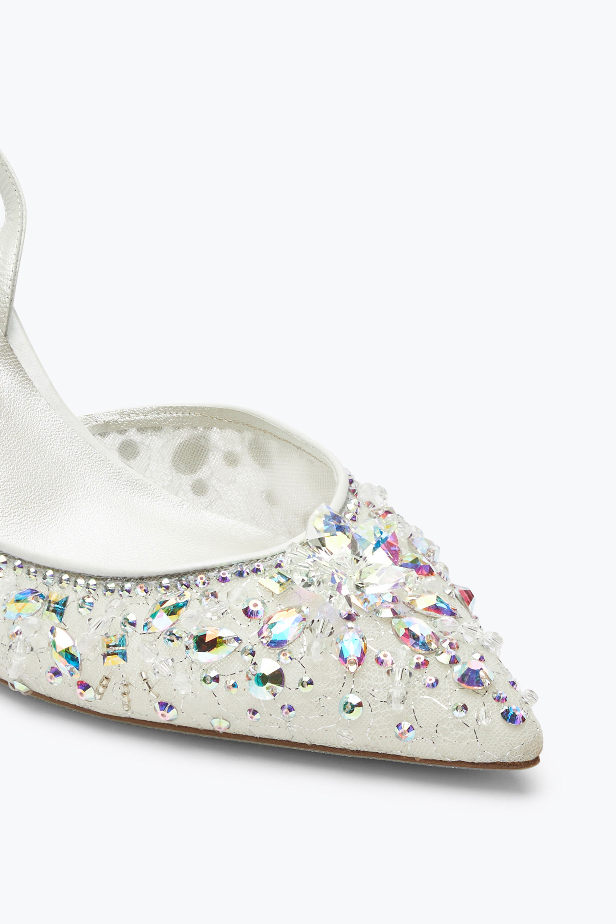 Jeweled White Slingbacks Cinderella 75 | Rene Caovilla®