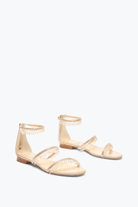 CHANDELIER NUDE FLAT SANDAL 10