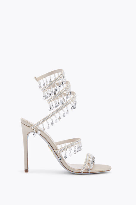 CHANDELIER BEIGE SANDAL WITH PEARLS 105