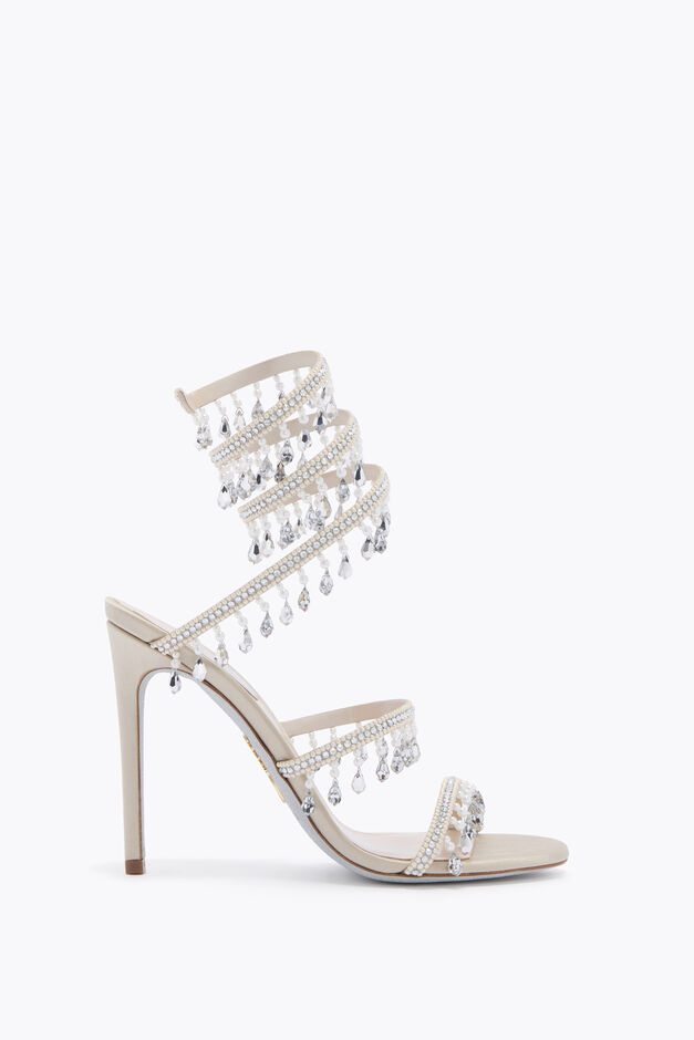 CHANDELIER BEIGE SANDAL WITH PEARLS 105