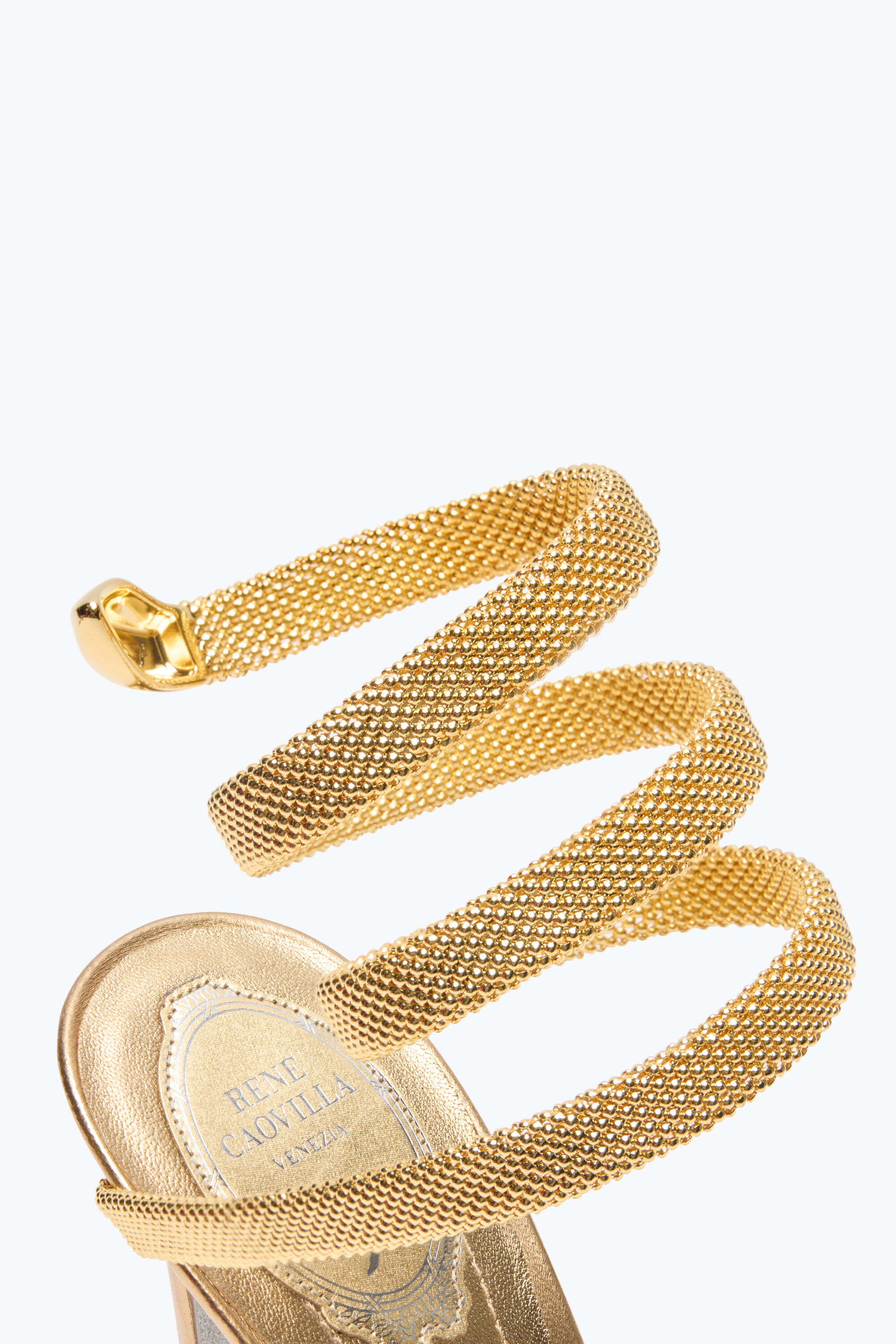 Jeweled Trigold Cleo Gold Sandal 105 | Rene Caovilla®