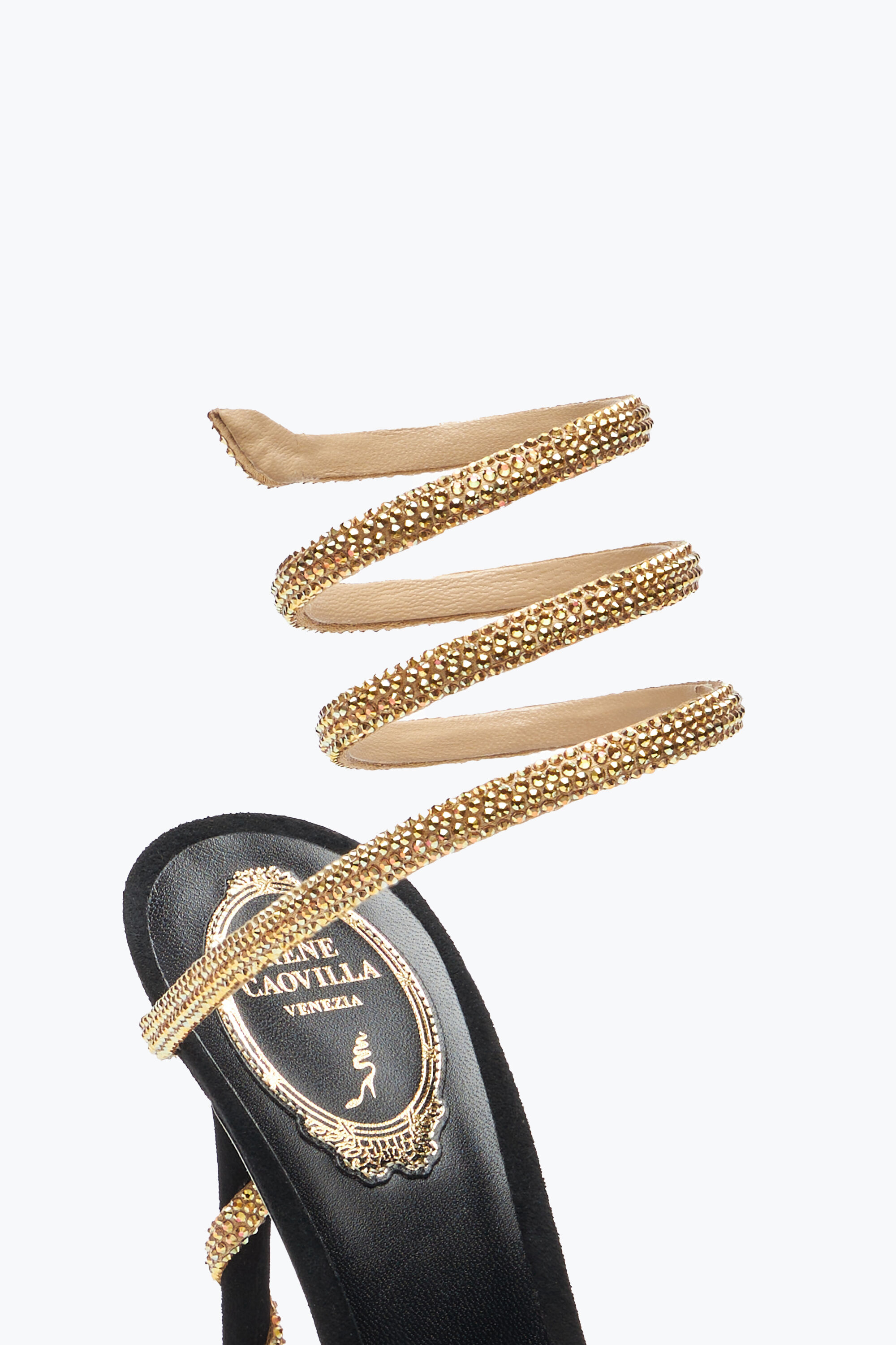 Jeweled Margot Black And Gold Pump 105 Rene Caovilla