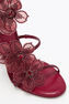 PEACH FLOWER BURGUNDY SANDAL 105