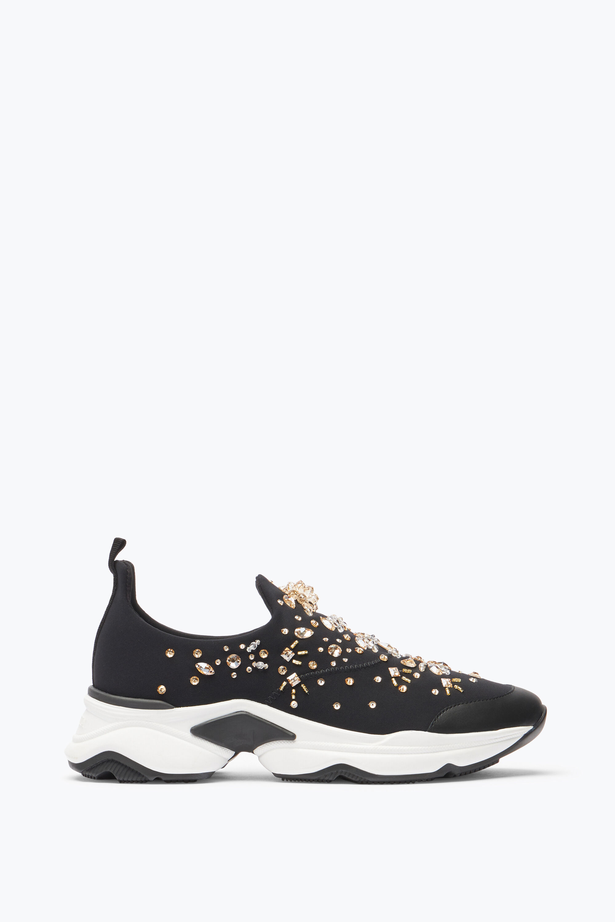 Olympia Black And All Over Rhinestone Sneaker 20 Sneakers in Black