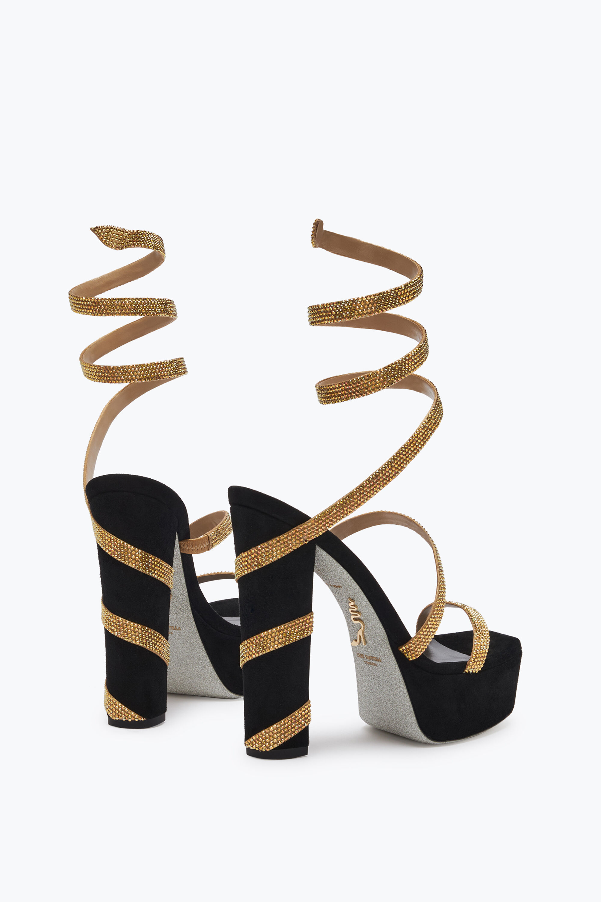 Black and online gold platform sandals