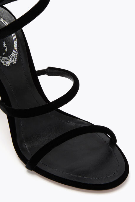 SANDALO CLEO IN VELLUTO NERO 105 SANDALO CLEO IN VELLUTO NERO 105
