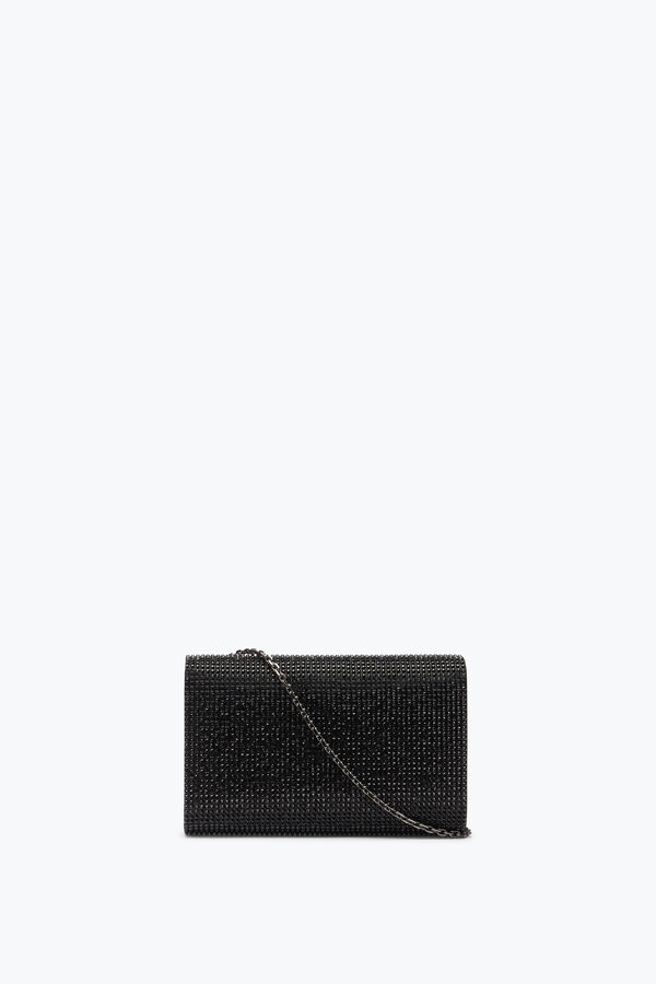 Aida Black Clutch With All-Over Crystals