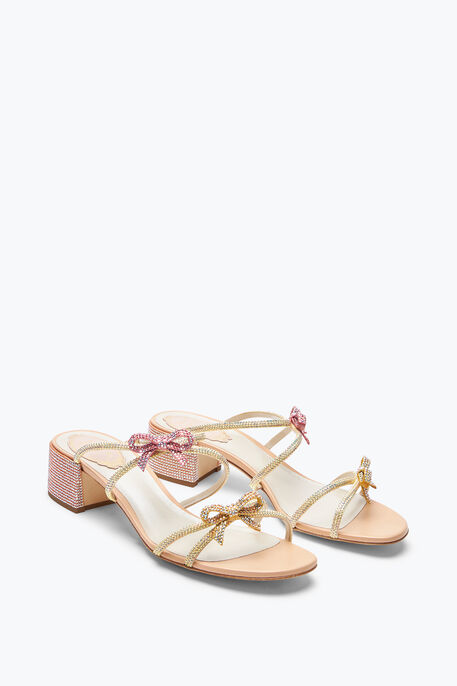 Caterina Peach Slider Sandal With Crystals 40 Caterina Peach Slider Sandal With Crystals 40