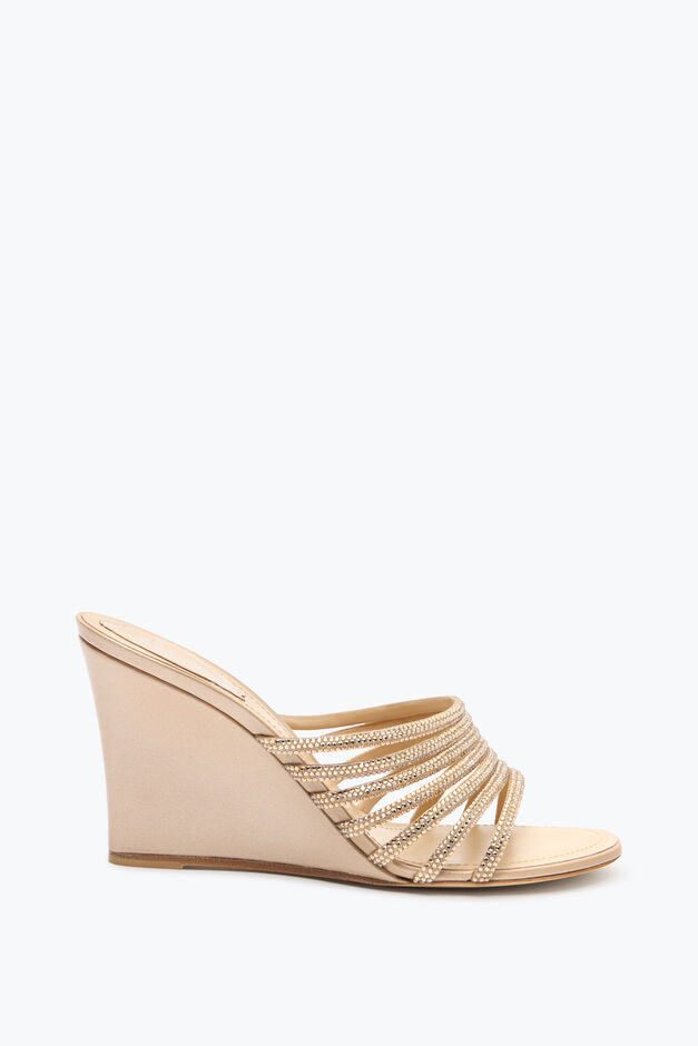 FULL TRIM POWDER PINK WEDGE SANDAL 80 FULL TRIM POWDER PINK WEDGE SANDAL 80