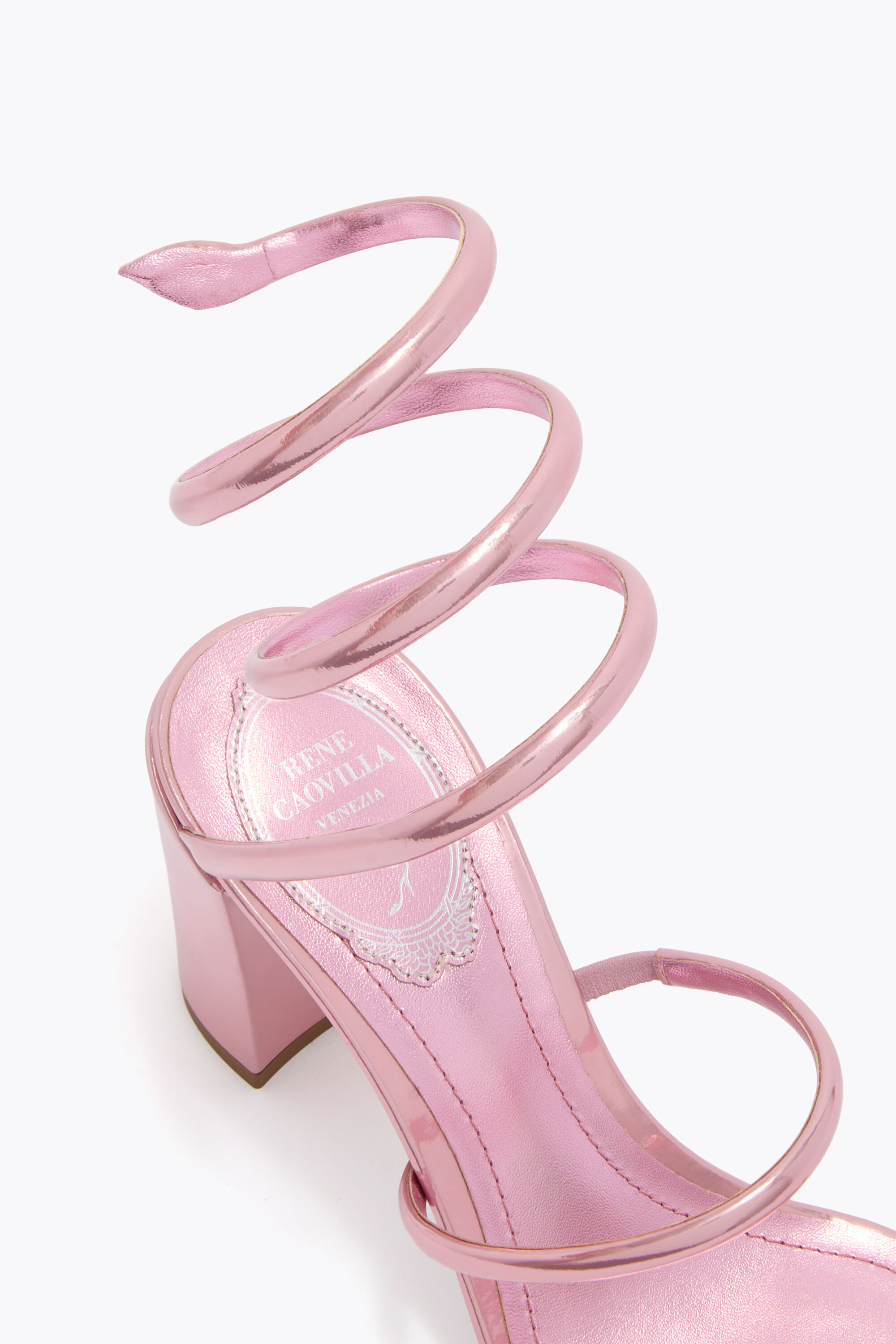 Jeweled CLEO METALLIC PINK SANDAL 80 | Rene Caovilla®