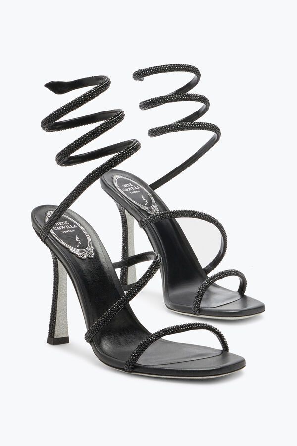 Cleopatra Black Sandal With Crystals 105