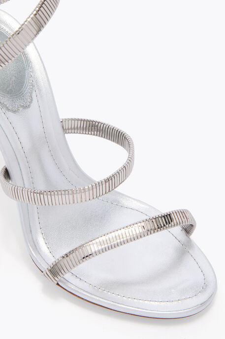 SILVER LAMB/SILVER METAL SNAKE SANDAL