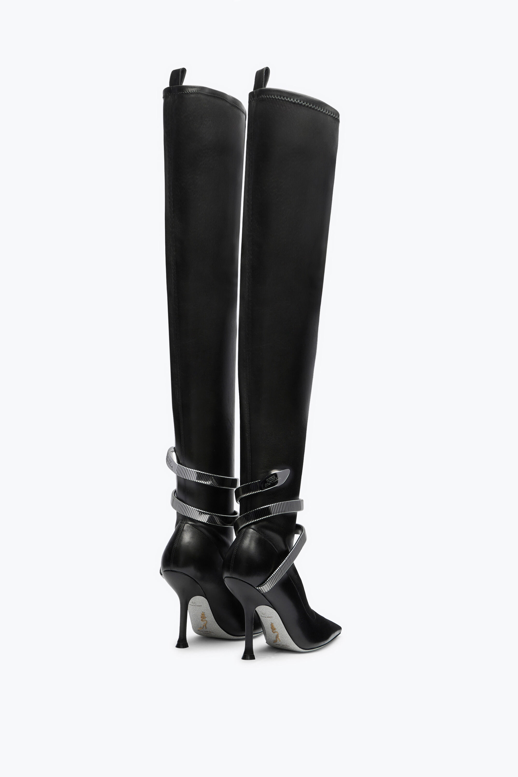 Jeweled Juniper Black Cuissard Boot 105 | Rene Caovilla®