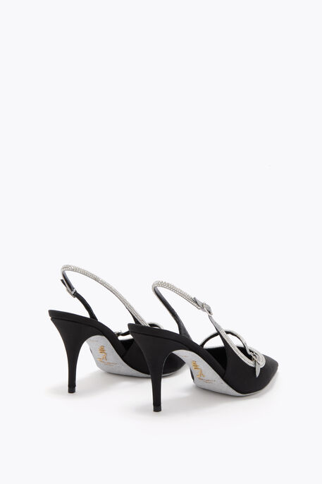LILY BLACK AND SILVER SLINGBACK 80 LILY BLACK AND SILVER SLINGBACK 80