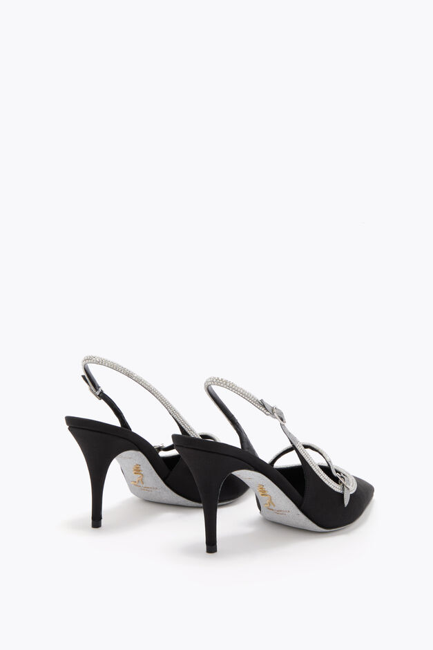 LILY BLACK AND SILVER SLINGBACK 80 LILY BLACK AND SILVER SLINGBACK 80
