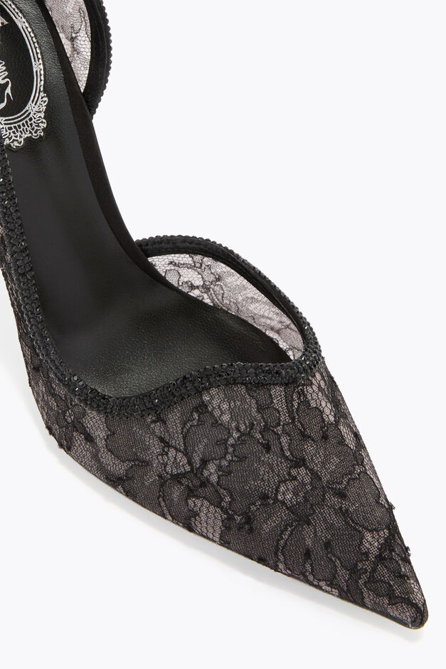 ONDA BLACK LACE PUMP 100