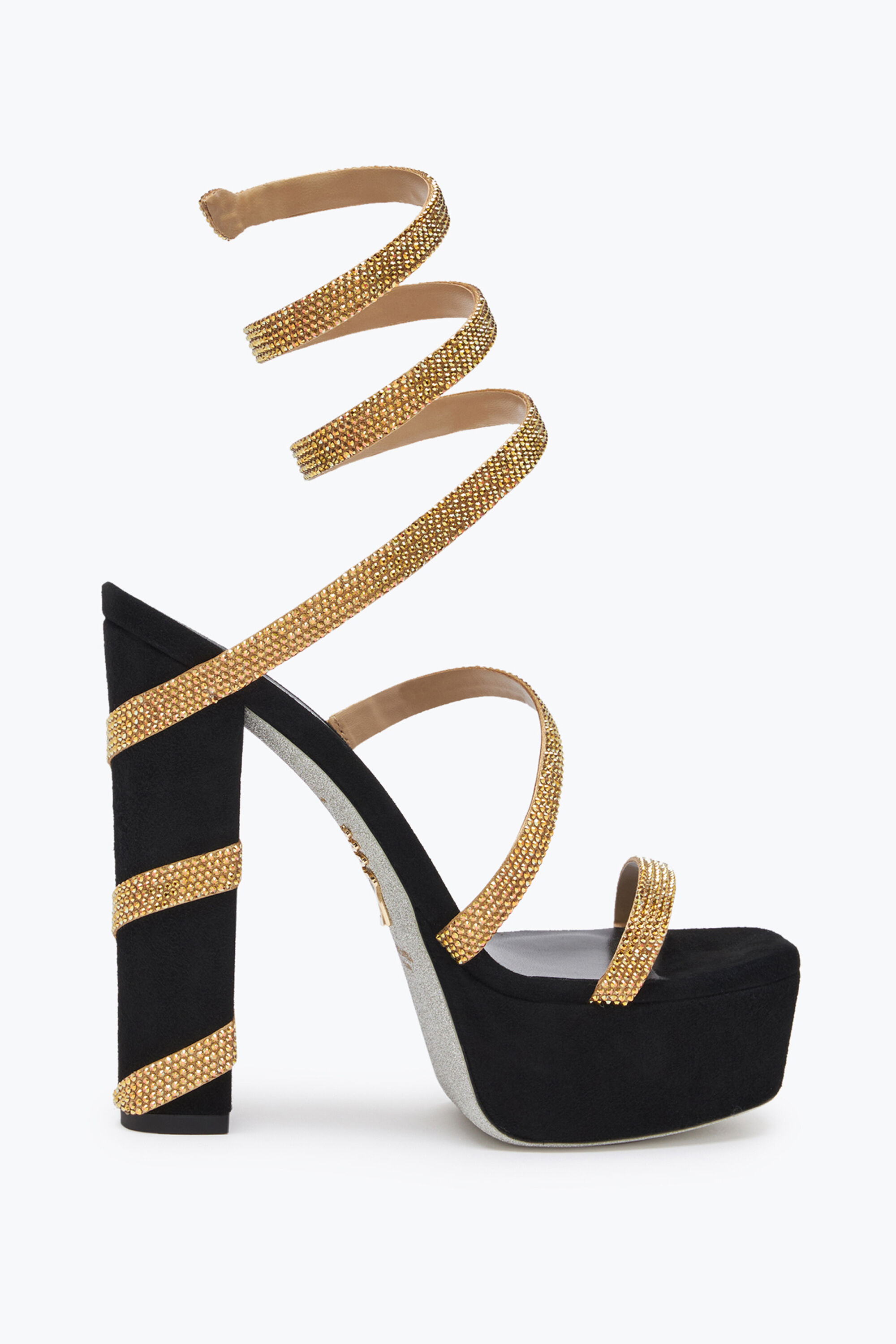 Black and gold block heels on sale