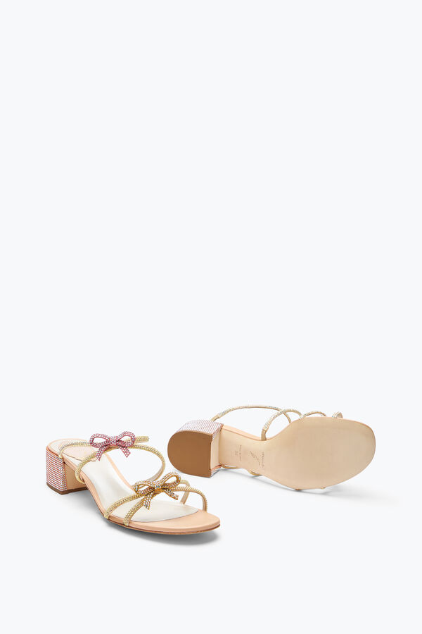 Caterina Peach Slider Sandal With Crystals 40