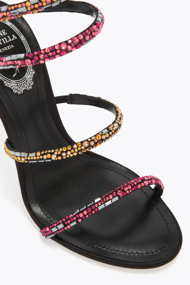 CLEO BLACK SANDAL WITH SWAROVSKI CRYSTALS 105