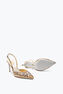 Cinderella 水晶和珍珠装饰金色后系带鞋 80