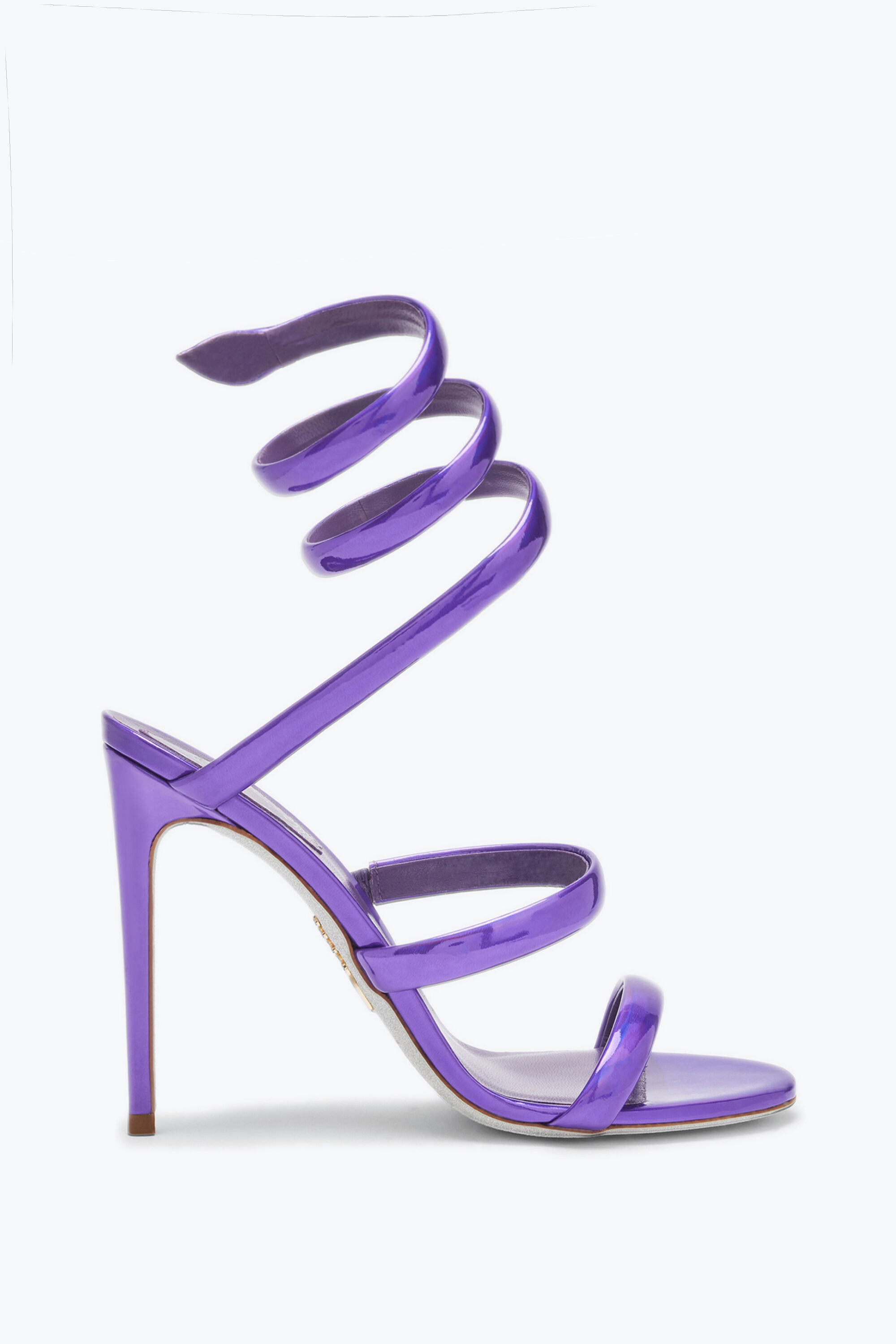 Jeweled Cleo Purple Mirror Sandal 105 Rene Caovilla