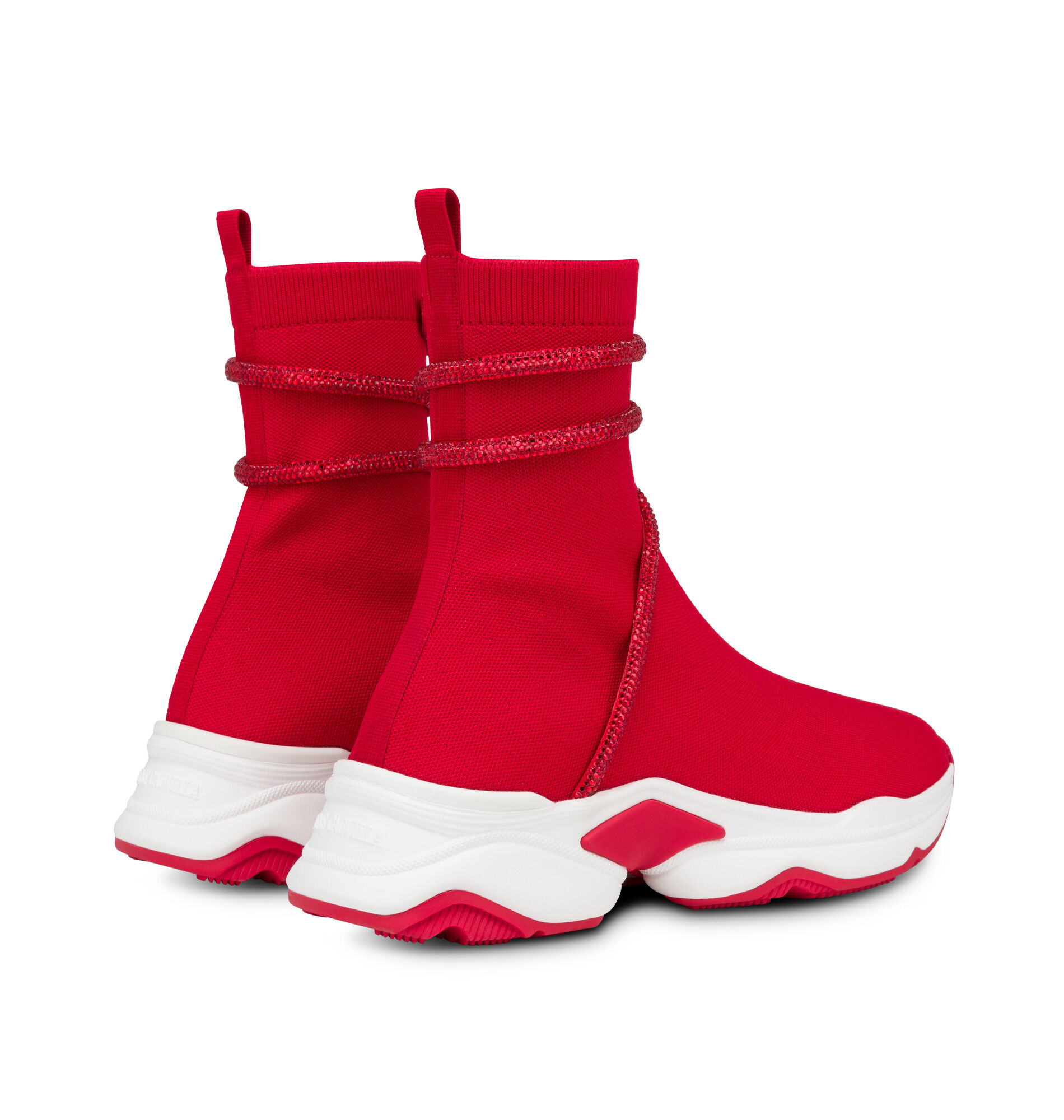 Red sneaker boots hot sale