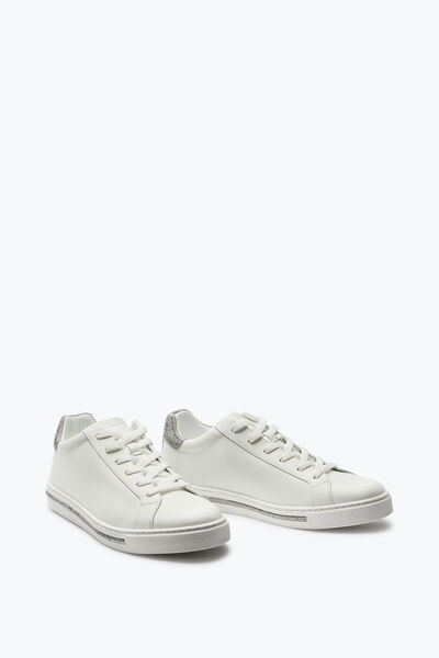 Jeweled Xtra White And Silver Sneaker 15 Rene Caovilla®