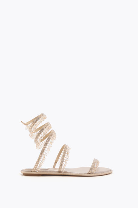 CHANDELIER GOLD FLAT SANDAL 10