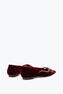 Morgana 宝石红色天鹅绒与水钻芭蕾平底鞋 10