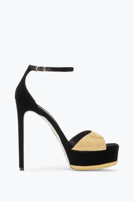 Anastasia Black And Gold Sandal 130