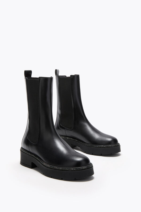 BIKA BLACK ANKLE BOOT WITH CRYSTALS 50