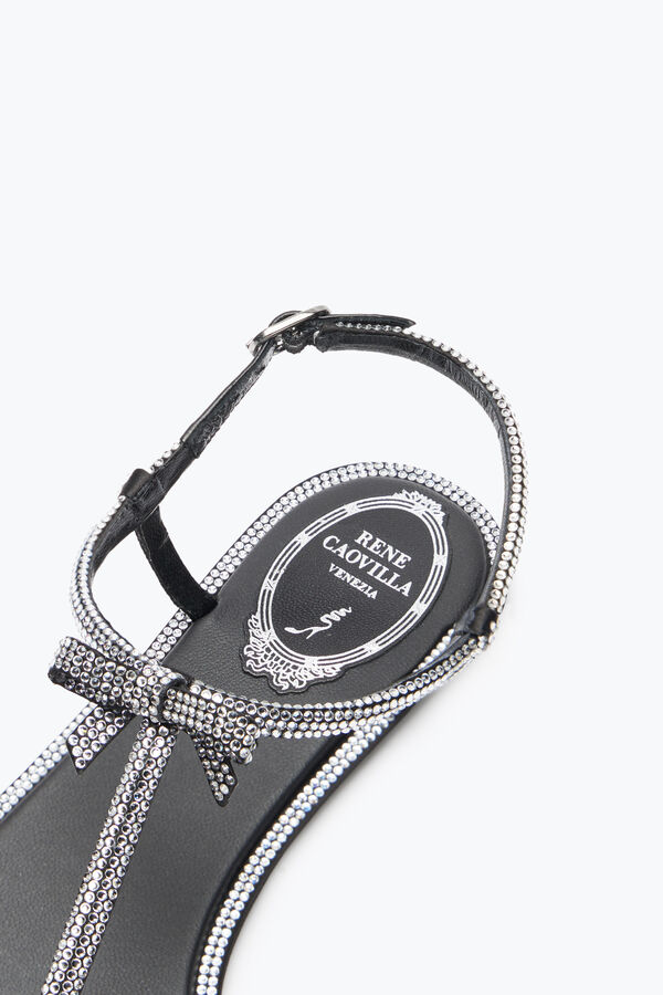 Caterina Black Thong Sandal 10