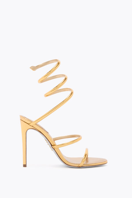 CLEO METALLIC DARK GOLD MIRROR CALF SANDAL
