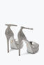 Anastasia 珍珠灰色水晶防水台凉鞋 130