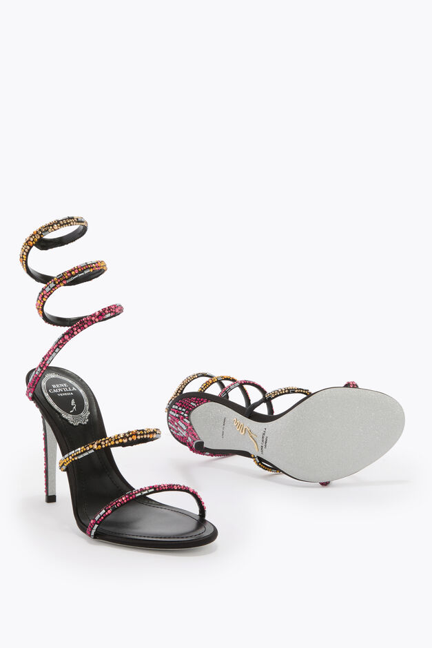 CLEO BLACK SANDAL WITH SWAROVSKI CRYSTALS 105
