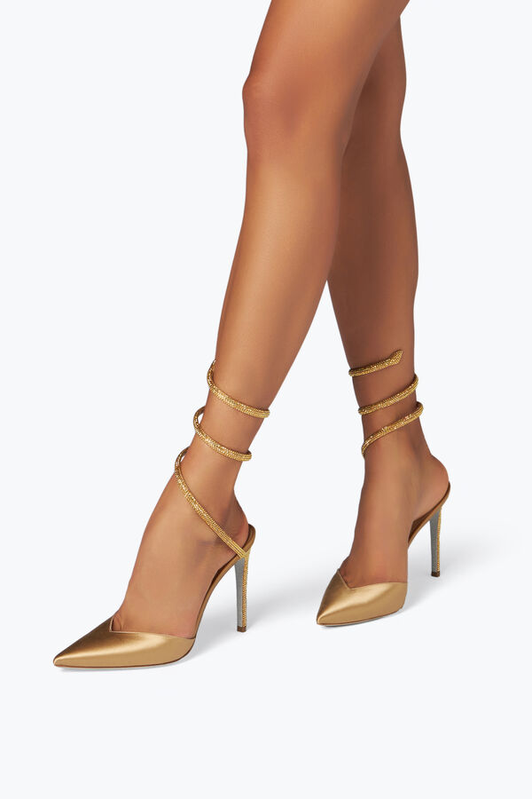 Cleo Kristall-Champagne Offene Pumps 105